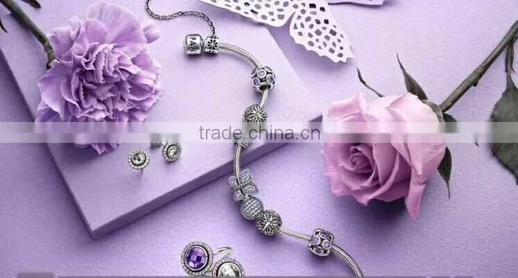 Wholesale beads hollow triangle charm 925 sterling silver beads fit Charm bracelets and necklace
