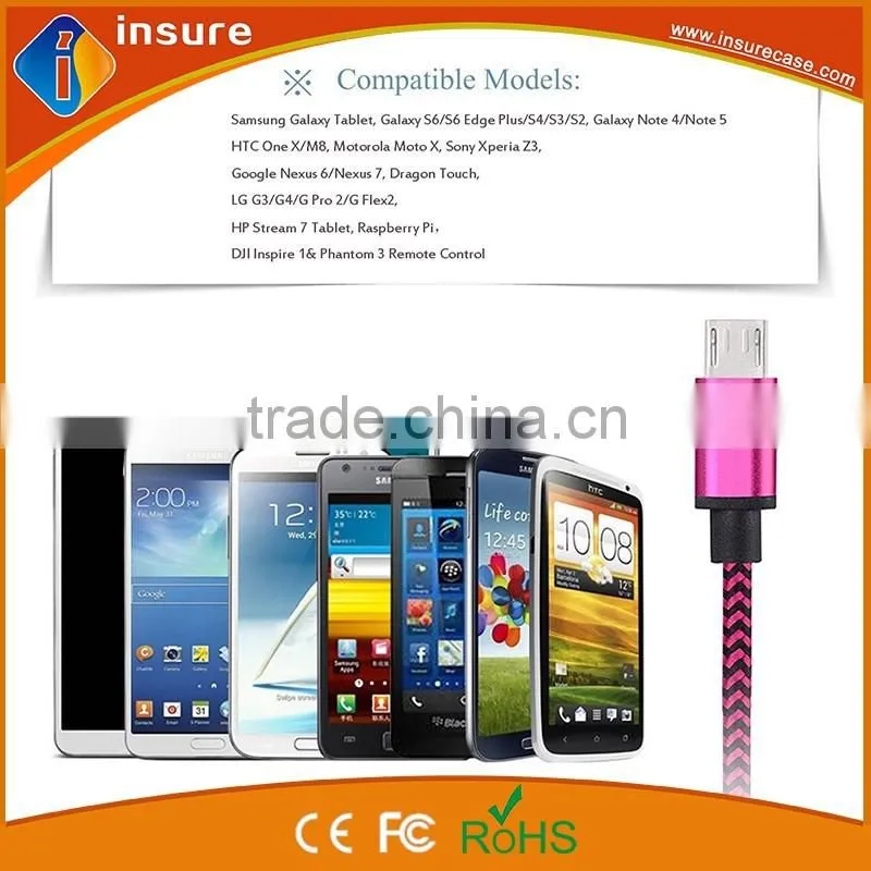 1M colorful braided cheap usb cable with good quality