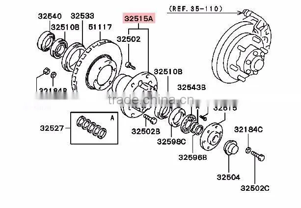Front Wheel Hub Assy For MITSUBISHI Pajero Montero PININ/IO H61W-H77W 1999-2005 MN113554