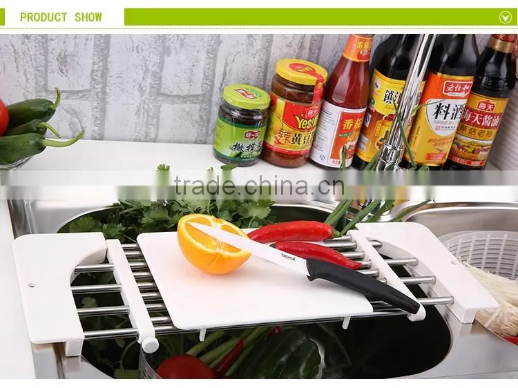 S/S+ABS 18*42*2 High quality products kitchen slide rack/stainless steel portable kitchen rack/drying rack/adjustable sink rack