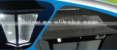 Outdoor motion activated solar LED garden post lamps