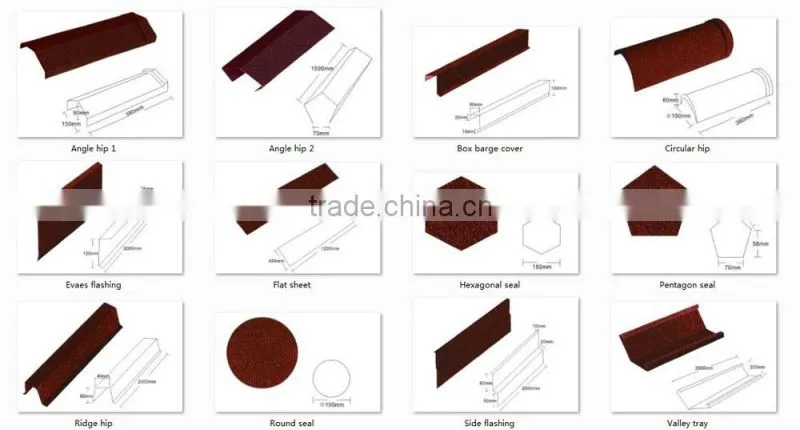 Good quality Stone coated metal roof tile Accessories Standard Prices In Nigeria