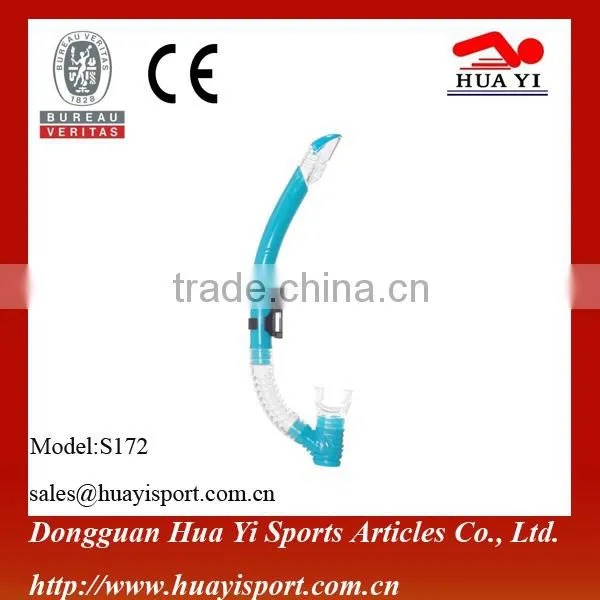 New design silicone dry top diving snorkel China breath snorkel