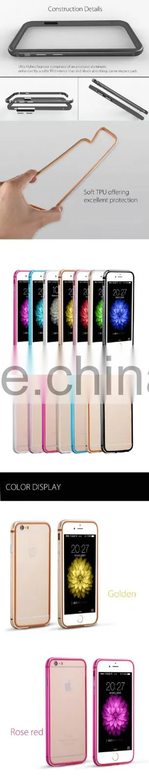 New Design Soft TPU with Metal Bumper for iPhone 6