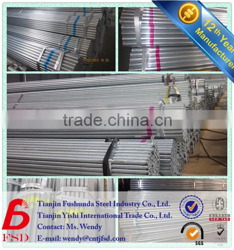 Alibaba galvanized scaffolding tube ; hot sale steel pipes FSD
