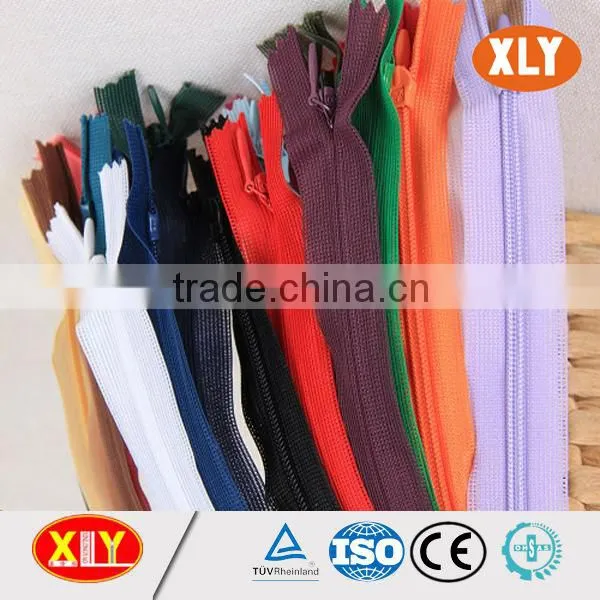 China XLY zipper #8 close end mess tape invisible zipper