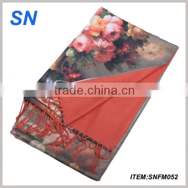 2014 fashion double layer pashmina scarf