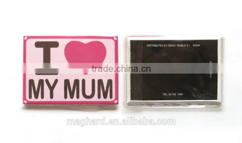 China supplier high quality I LOVE MY MOM Iron Fridge Magnet for souvenir gift