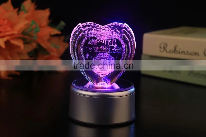 hot sale heart shape crystal gift crystal craft