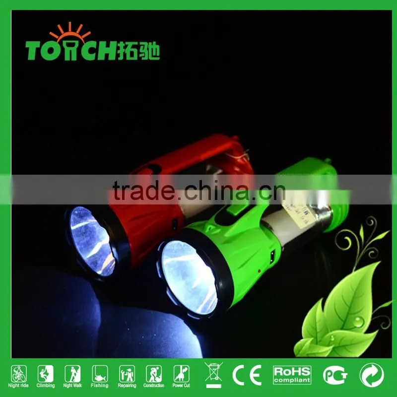 2 in 1 LED Portable Light Plastic Portable Camping Light Solar Rechargeable Lantern Lamp Torch
