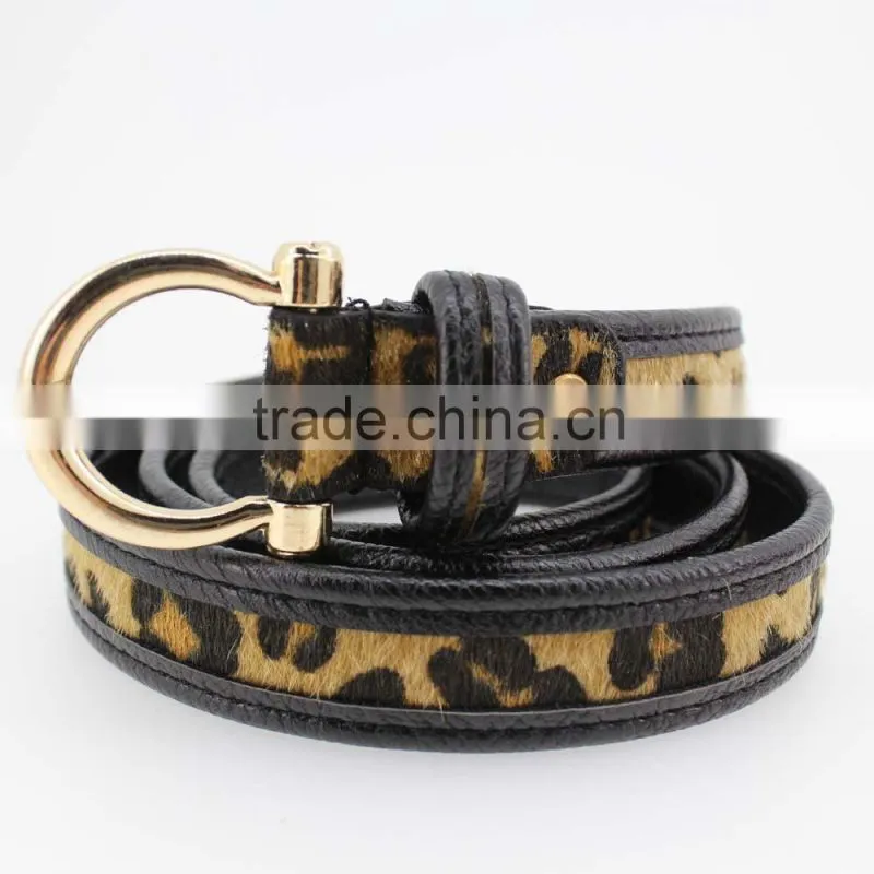 NEW Casual PU belt for fashion dress with PU faux fur leather China factory wasit belt for lady