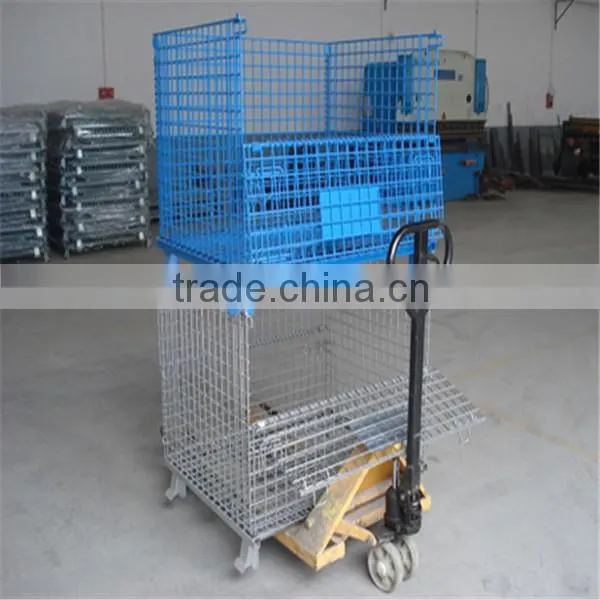 Mesh storage cage with wheels