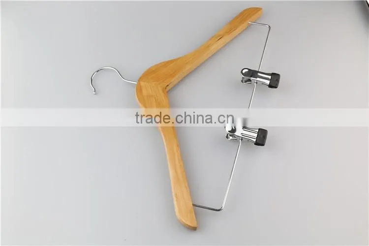 Black plastic pants hanger with clips