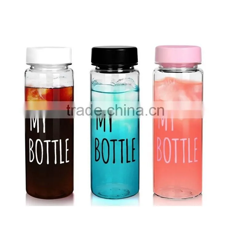 JoyShaker - 500ML Transparent Color My Bottle Logo Sport Plastic Fruit Juice Water Bottle