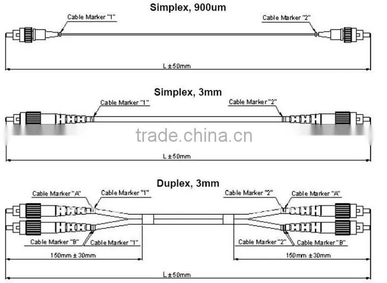 12 Cores OM3 MPO-MPO Fiber Optic Patch Cord