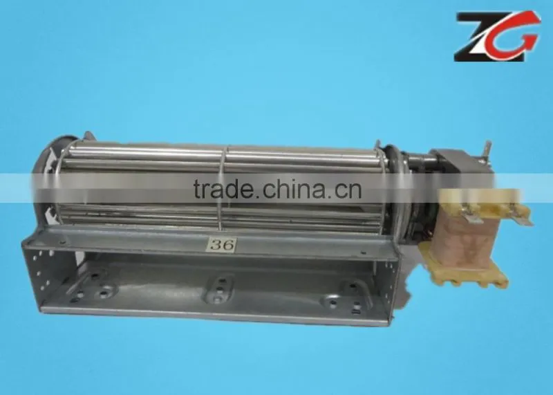 Tangential fan/blower with AC motor for oven/fireplace