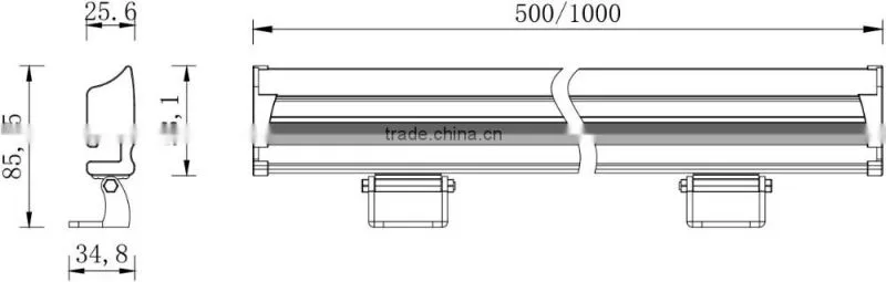LED Outdoor facade lighting slim Linear wallwasher
