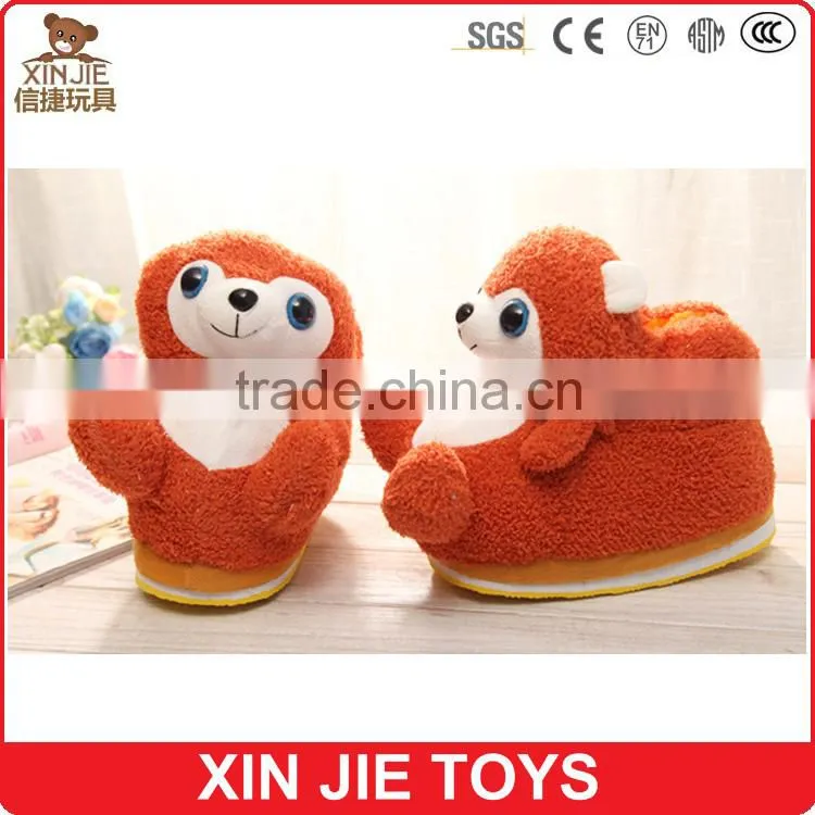 2015 newest plush bear slippers good quality plush slippers manufactuer winter warmly plush slippers