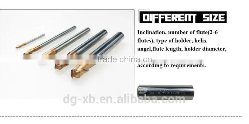 Liken600 high quality HRC60 ballnose different types of cutting tools