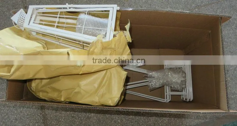 Decorative Xmas rusty metal stand with lantern and glass and wooden star (81-14351S)