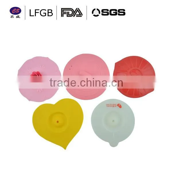 hot sale ! 2014 new design customized various shape silicone cup lids