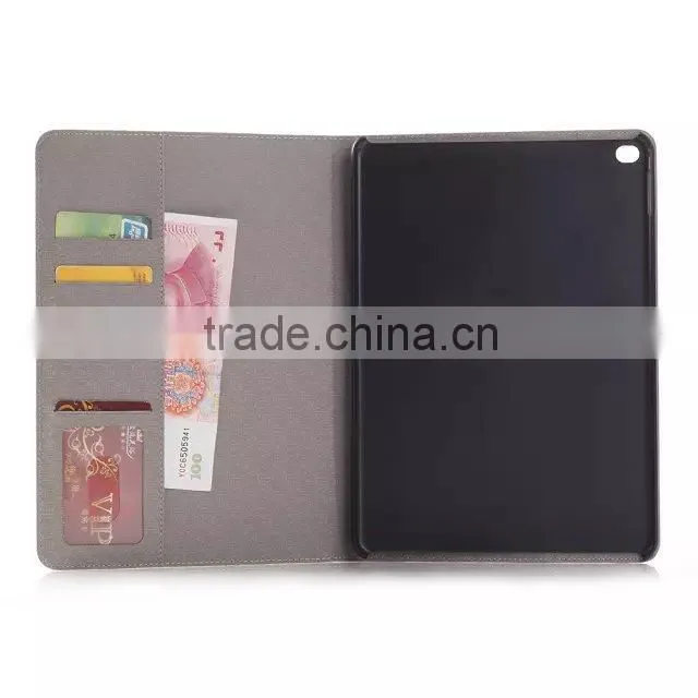 Fashion map leather wallet case for IPad air 2,For ipad 6 case and covers
