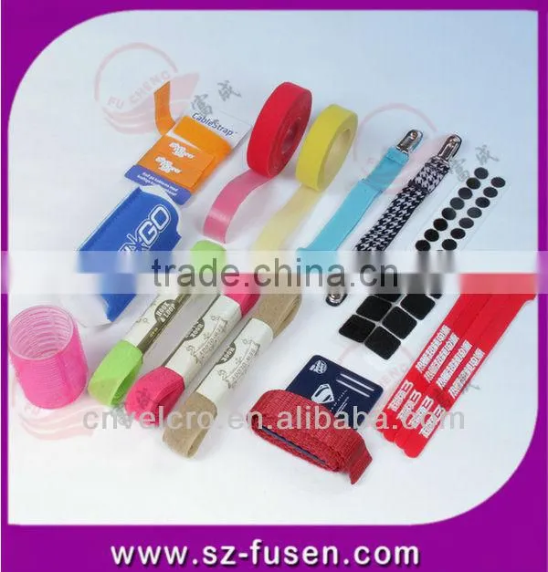 Custom Fastener magic tape Cable Ties With White
