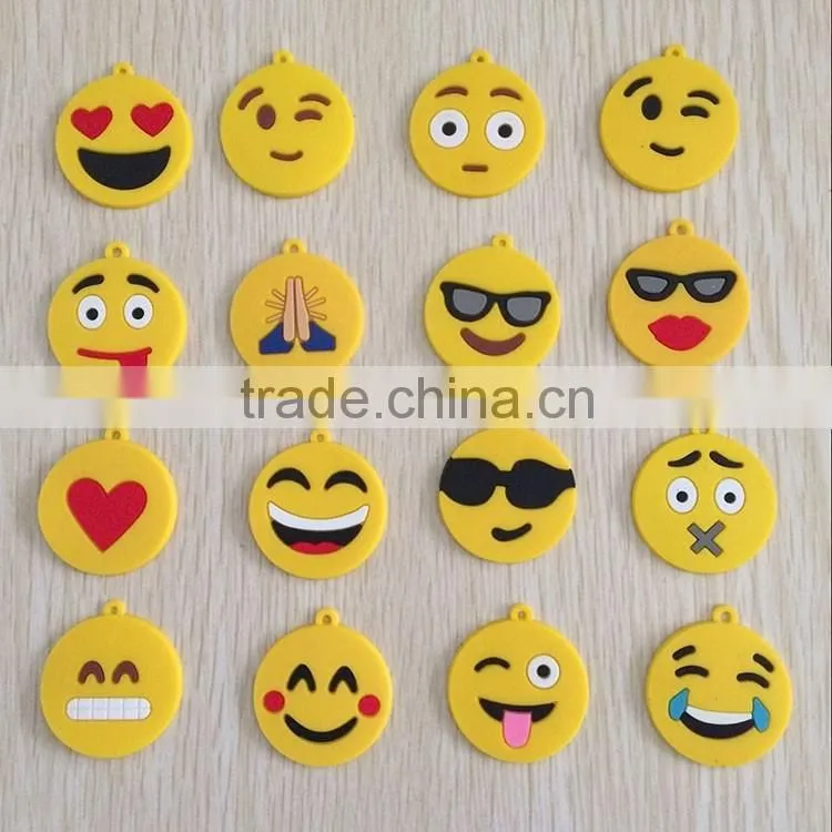 Popular Stuffed Plush Soft Toy Yellow Pvc Emoji Keychain