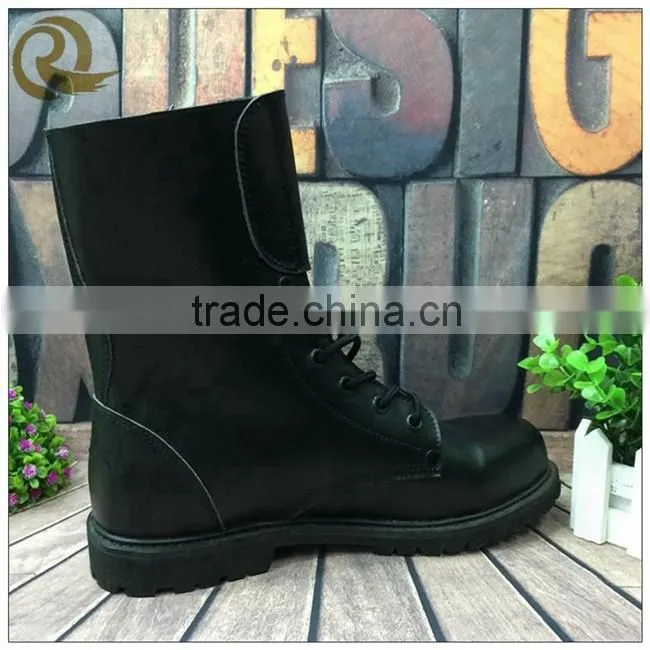 Genuine leather military combat tactical boots man black