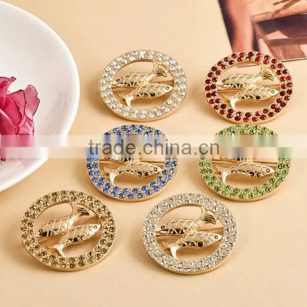 2015 fashion Alloy multi color pisces christmas gift brooch