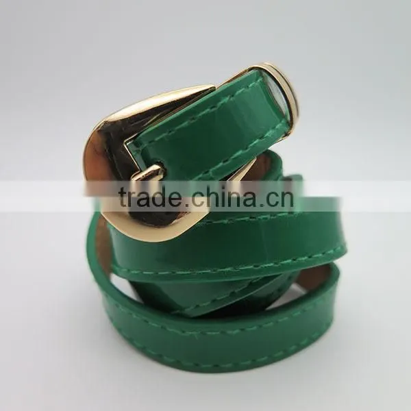 Fashion style thin green skinny belt for women