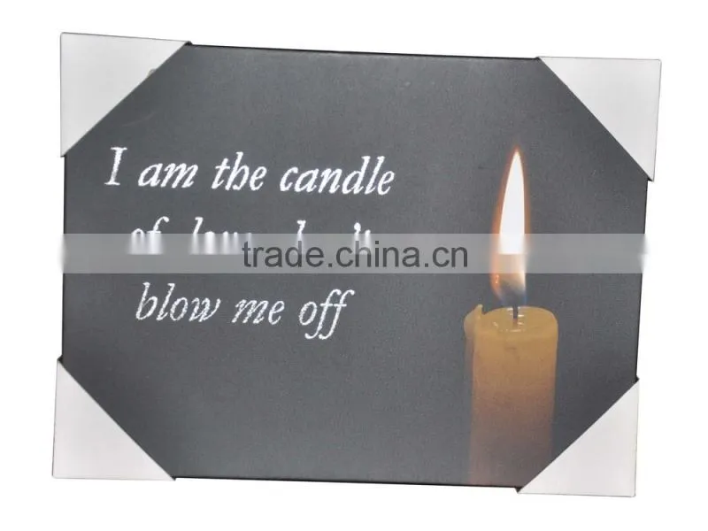 candle lighted led canvas wall art