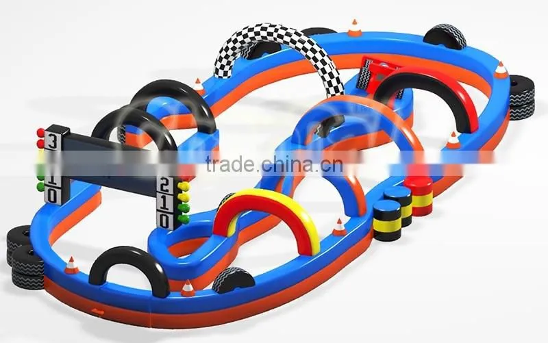 2016 Outdoor inflatable giant speedyway Go Kart race track for sale