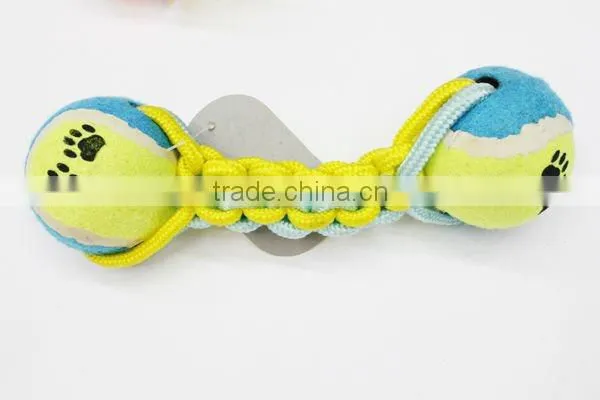 Funny dog ball toy with double ball