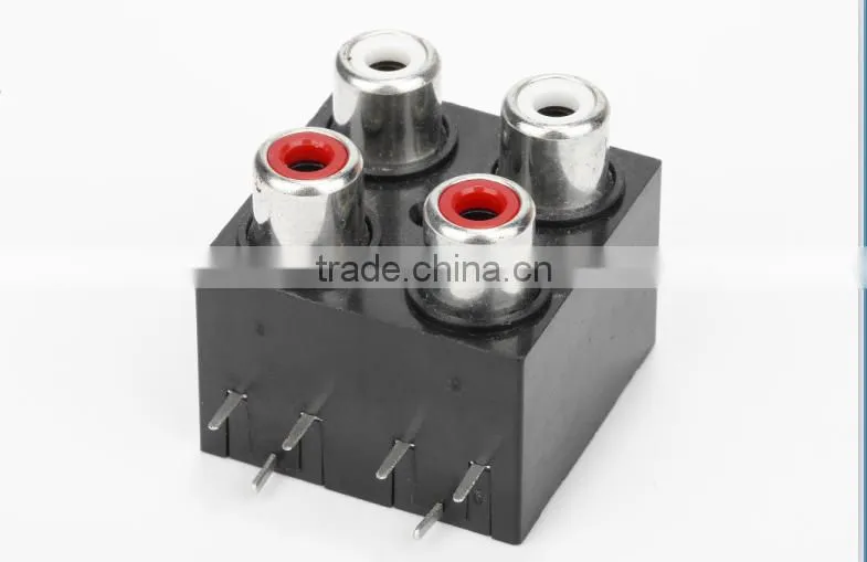 4pin 10A black seal electrical AV socket with high quality
