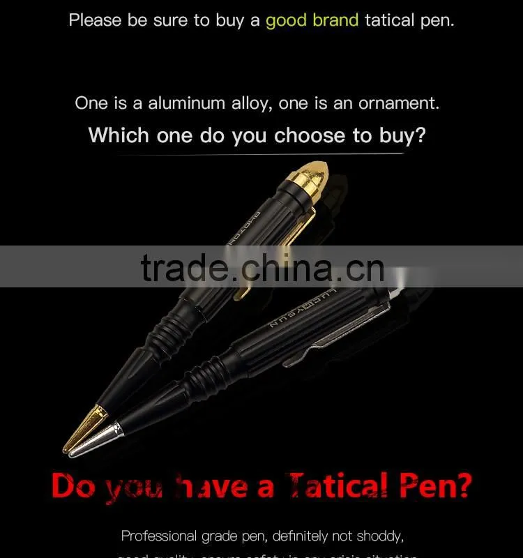 New style 0.5mm Refill Tactical Pen Aviation Aluminum Anti-skid for Self Defense writing and car escape device