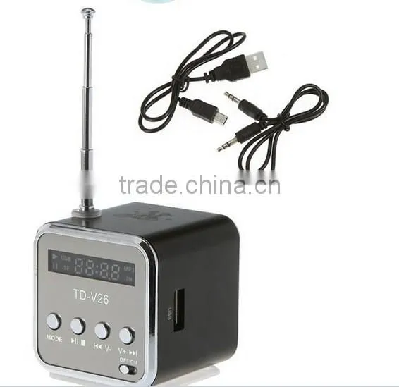 portable mini speaker radio with sd card slot made in china