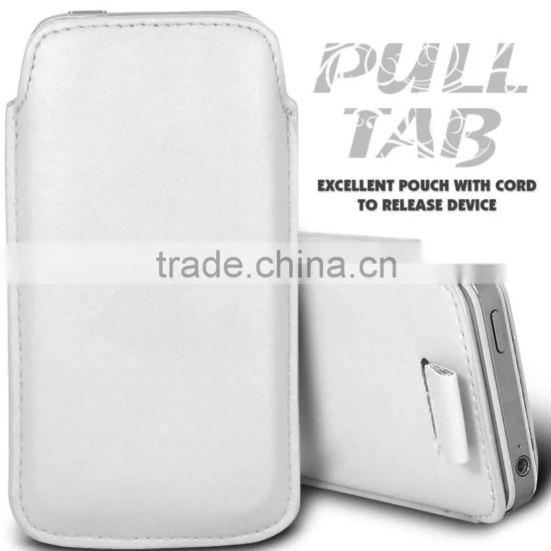 Wallytech Soft PU Leather Pull TAB Slip Pouch Case Cover For Samsung Galaxy S4 I9500 Pull Leather Case