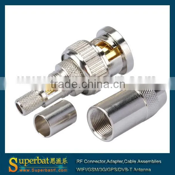 BNC Crimp Plug with Jacketed connector for LMR195 screw bnc connector