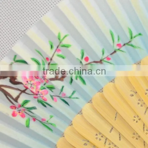 New style silk bamboo fan with freehand sketching
