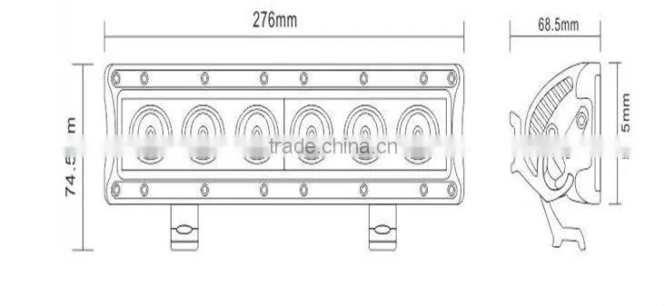 ShengWell Auto led light bar 30W 9-32V IP67 Single Row led light bar 10" CREE led bar light 12v led light bar