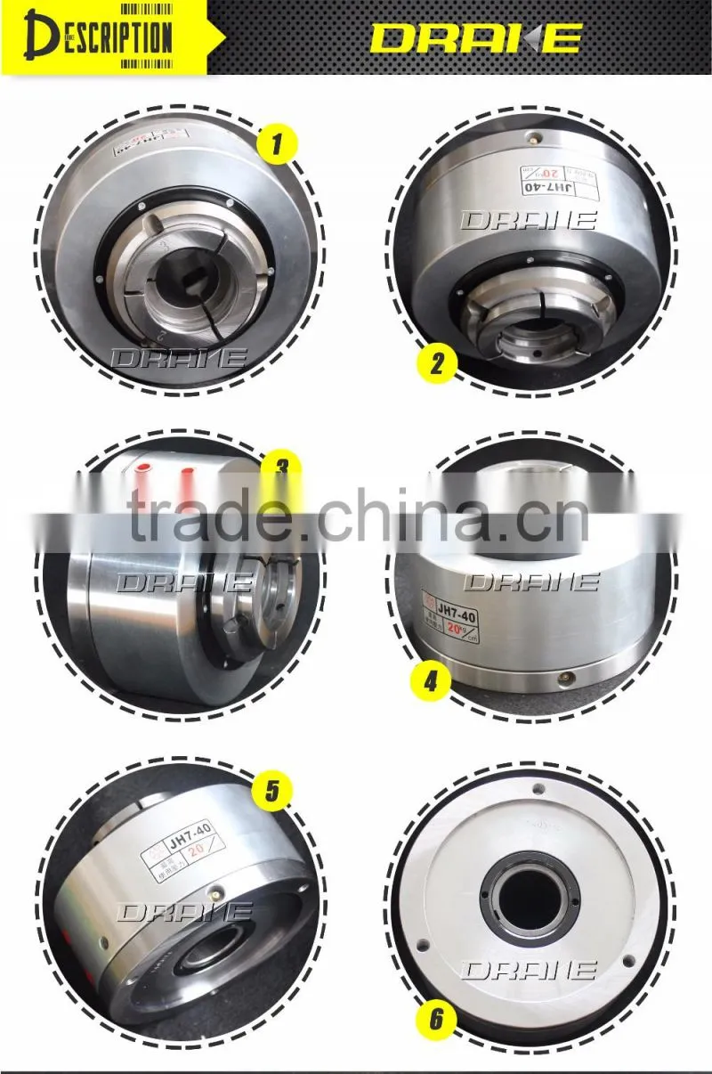 JH oil powered through-hole high speed rotary hydraulic power quick collet chuck for semi-auto lathe