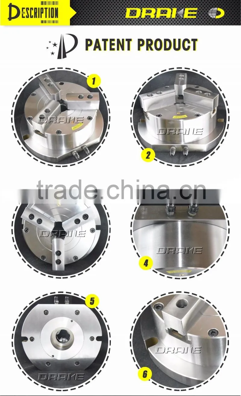 CNC wheel vertical lathe machine with 3 jaw Vertical Hollow Hydraulic Power Chuck