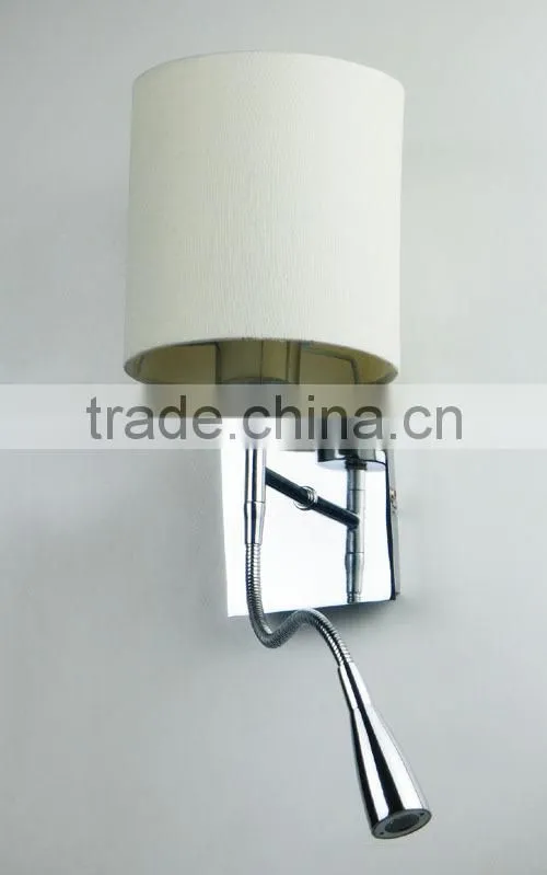 fashion fabric shade and LED light hotel wall lamps