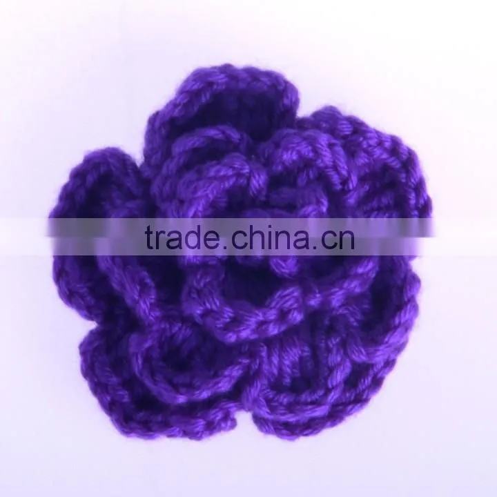 High Quality knitted hand crochet flower for headband