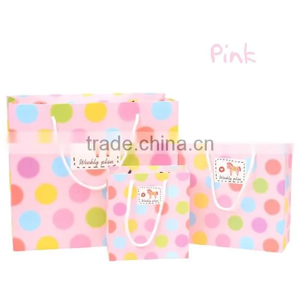 Romantic Colorful Horse And Spots Paper Shopping Bag