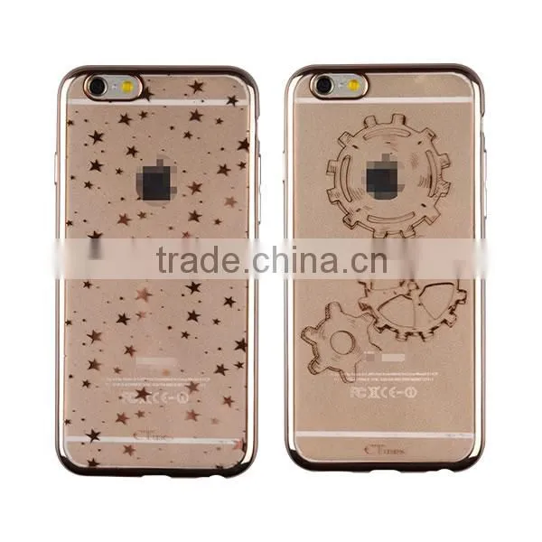 C&T High Impact Hybrid Ultra Slim Flower Pattern Electroplate Case Cover For iPhone 6
