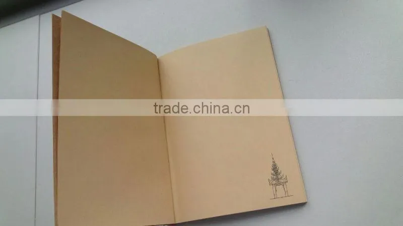 A6 kraft paper notebook cheap exercise book with saddle stitching