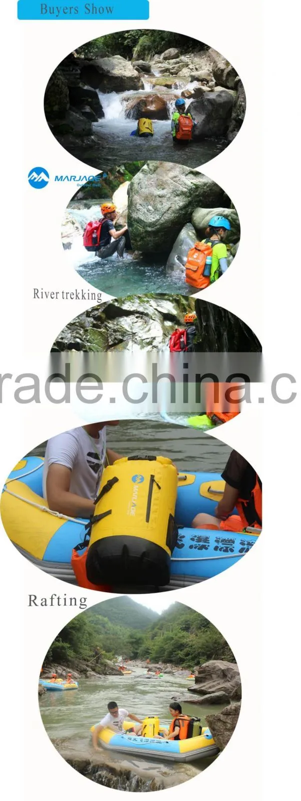 28L 500D PVC Tarpaulin Waterproof Backpack Custom Waterproof Camping Travel Bag
