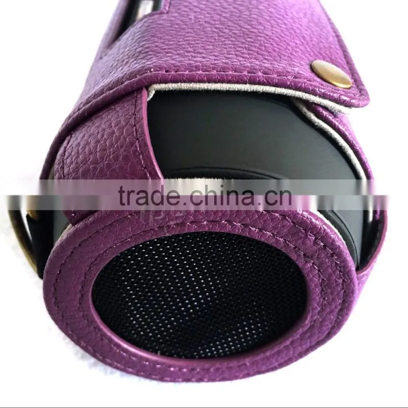 Portable Bluetooth Speaker Cover PU Leather Protective Bag, Carrying Case for JBL Charge 2+ with Holding Strap & Carabiner